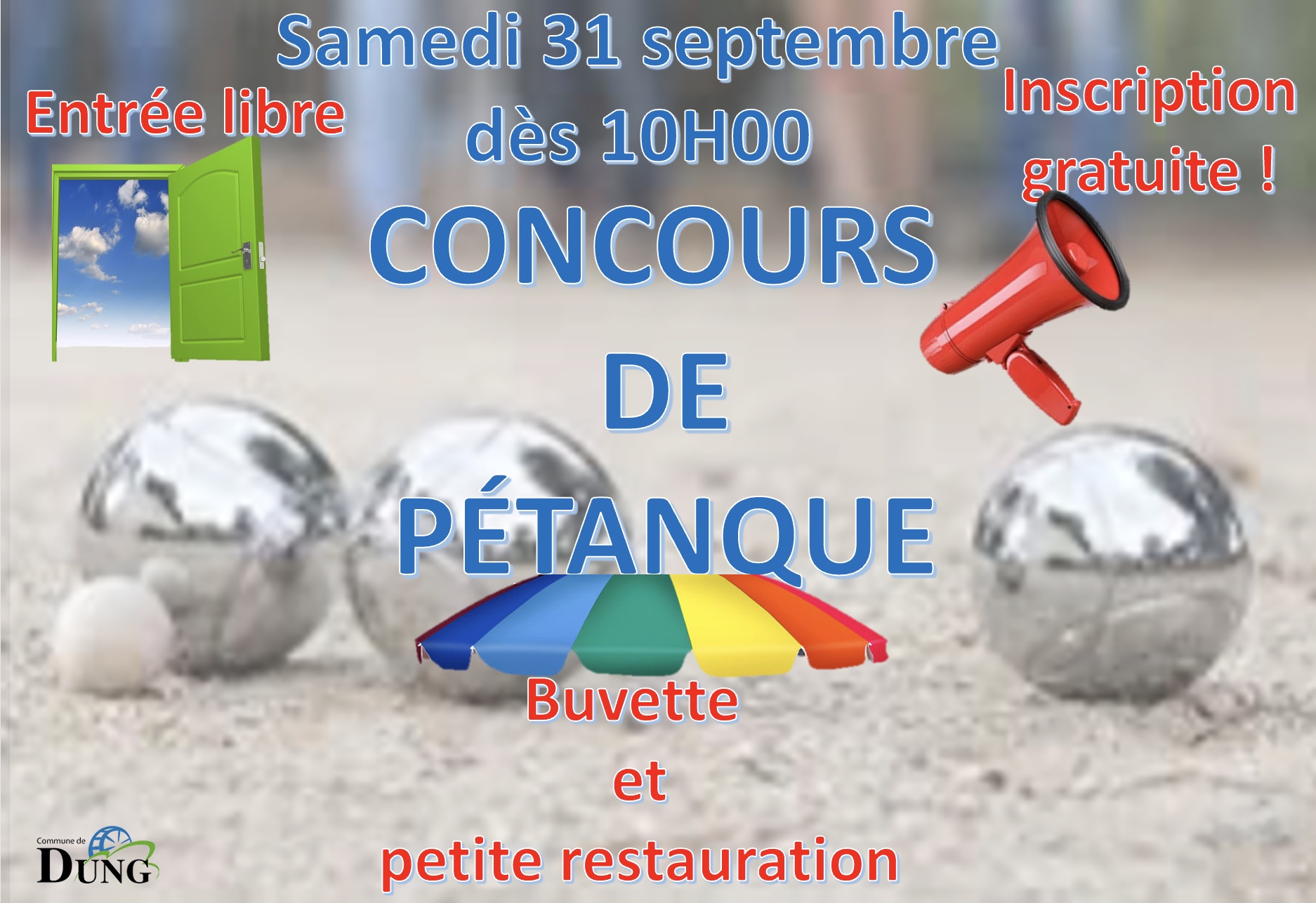 Concours de pétanque sur le terrain de football