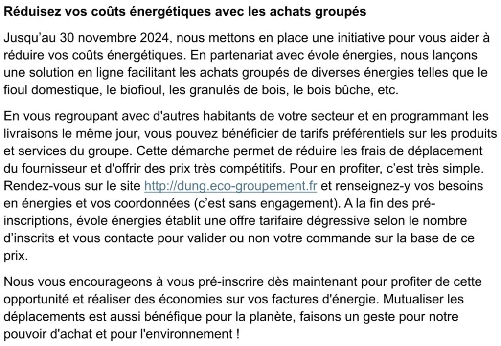 achats groupés d'énergies avec évole2