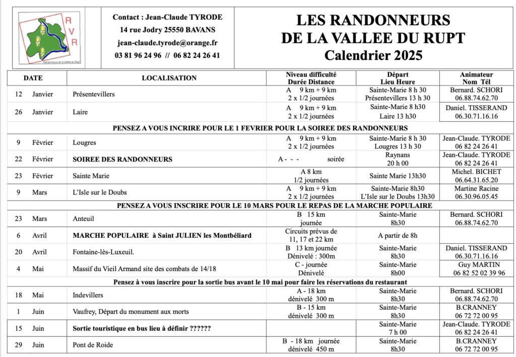 calendrier des randonneurs rvr3